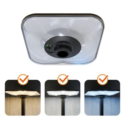 Lampione stradale solare LED con sensore SOLSUMI LED/25W/3,2V 3000/4000/6500K IP54 24000 mAh + telecomando