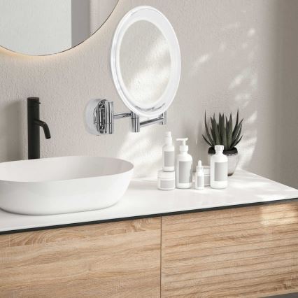 Lanaform - Specchio cosmetico a parete LED WALL/4xAAA