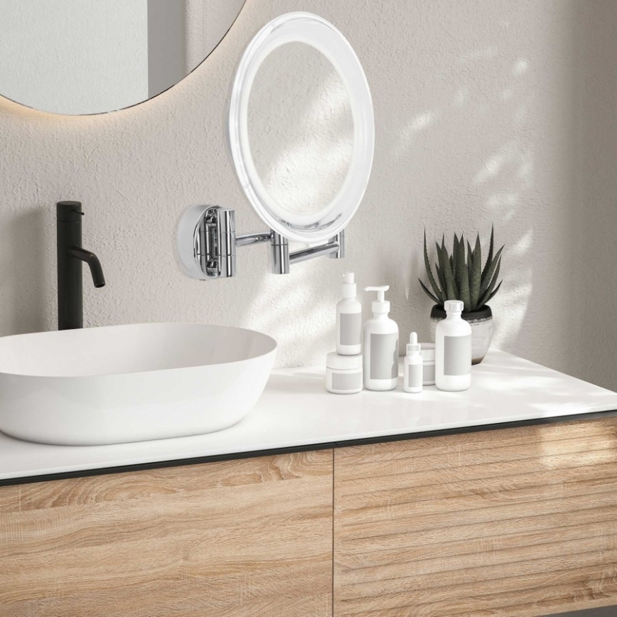 Lanaform - Specchio cosmetico a parete LED WALL/4xAAA