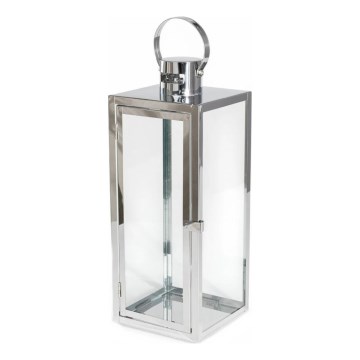 Lanterna decorativa 49 cm in cromo lucido
