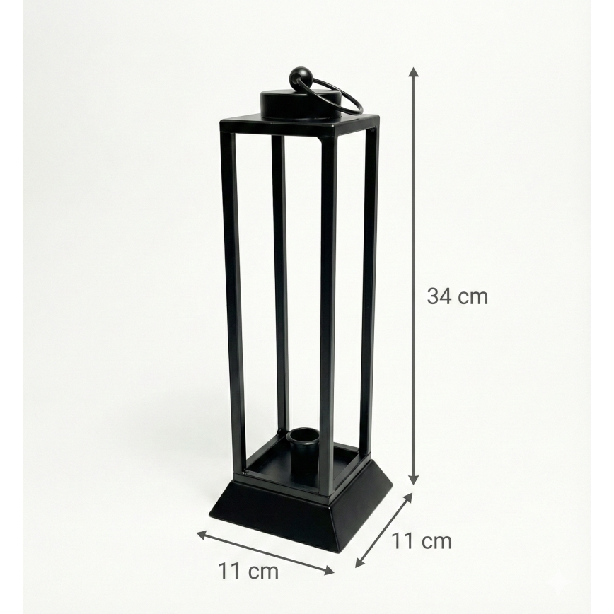 Lanterna decorativa HALL 34 cm nera