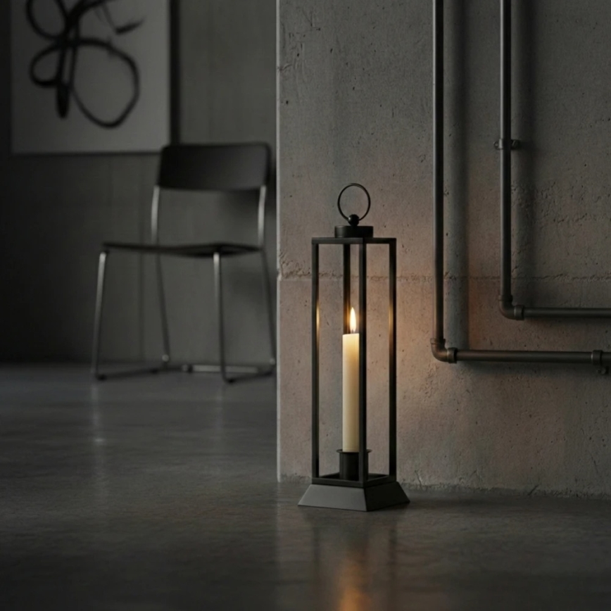 Lanterna decorativa HALL 39,5 cm nera