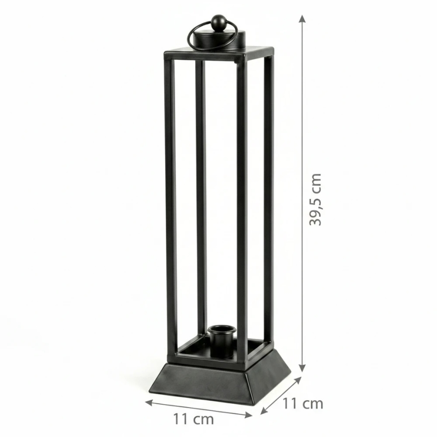 Lanterna decorativa HALL 39,5 cm nera