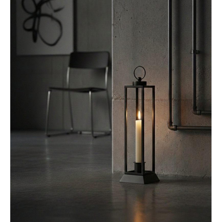 Lanterna decorativa HALL 45,5 cm nera