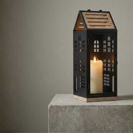 Lanterna decorativa HOME 47,5 cm nero/beige