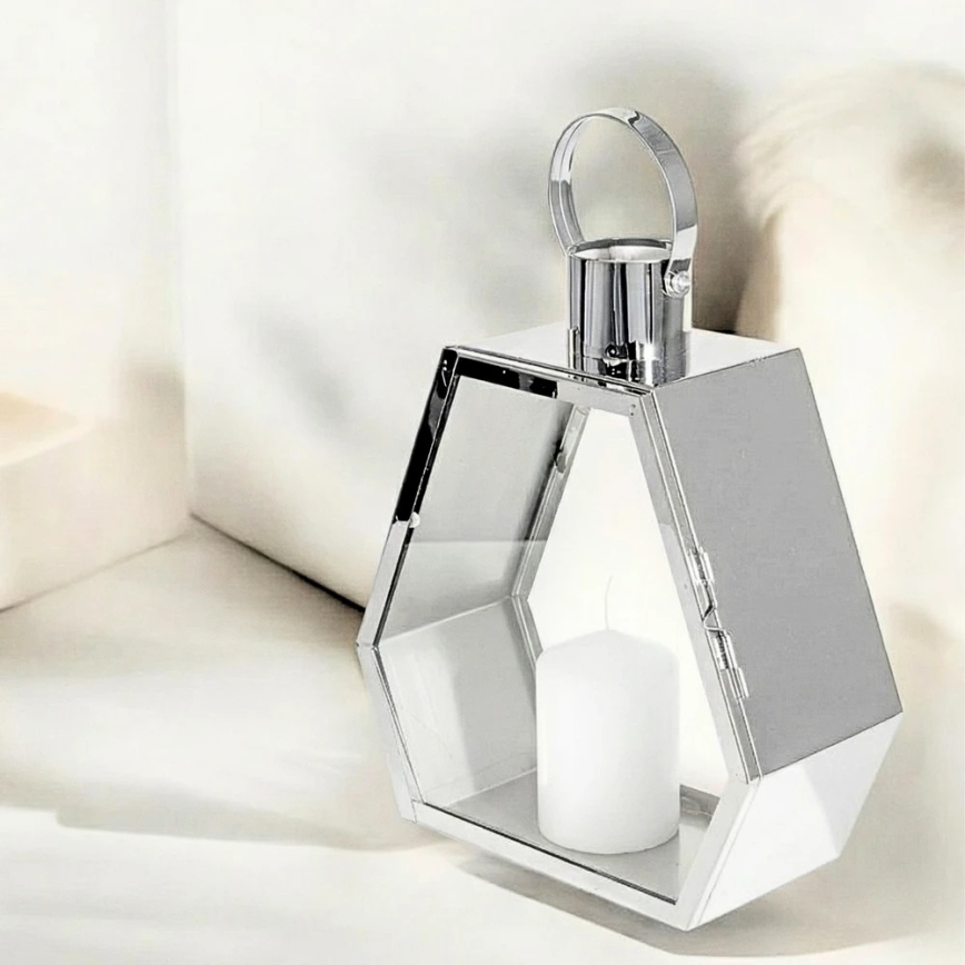 Lanterna decorativa PALACE 34 cm, cromo lucido