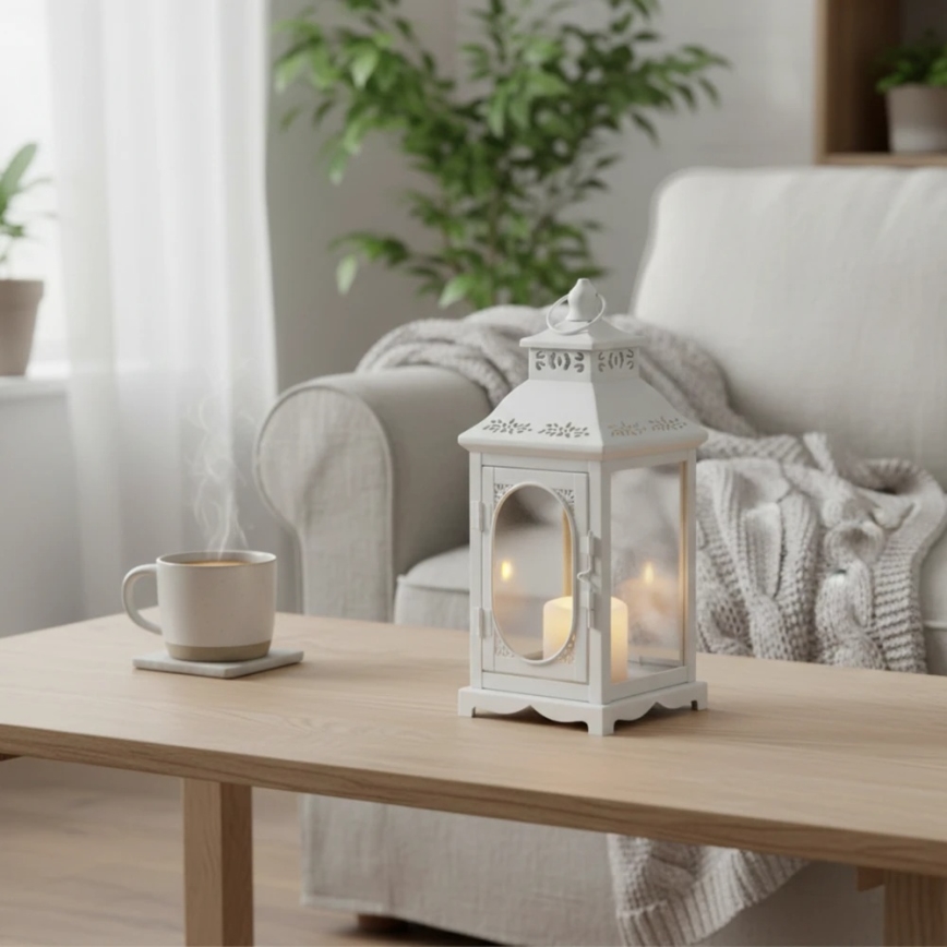 Lanterna decorativa ROSEHILL 27,5 cm bianca