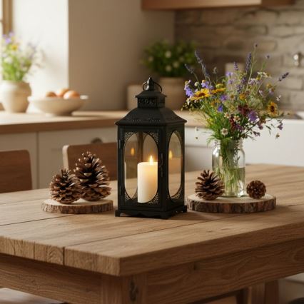 Lanterna decorativa ROSEHILL 27,5 cm nera