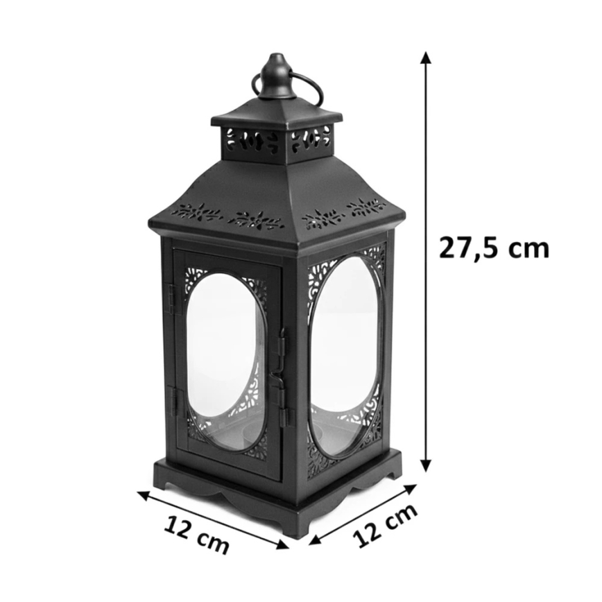 Lanterna decorativa ROSEHILL 27,5 cm nera