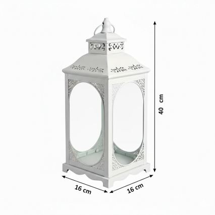 Lanterna decorativa ROSEHILL, 40 cm, bianca