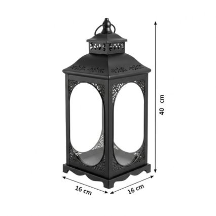 Lanterna decorativa ROSEHILL 40 cm nera