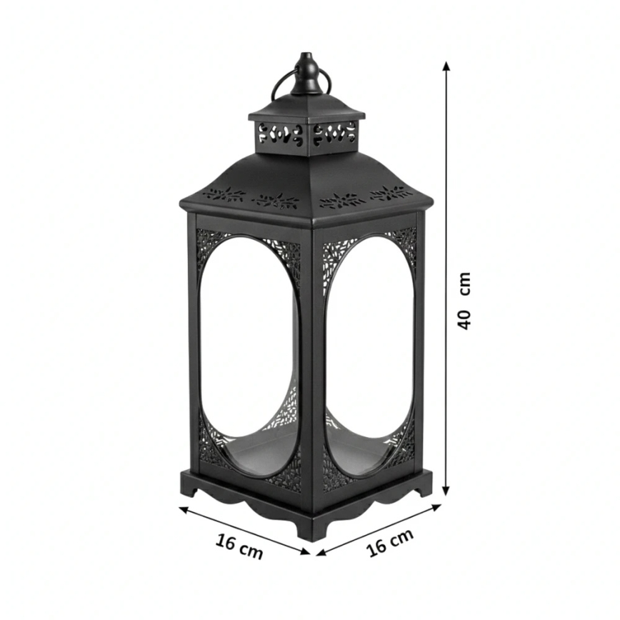 Lanterna decorativa ROSEHILL 40 cm nera