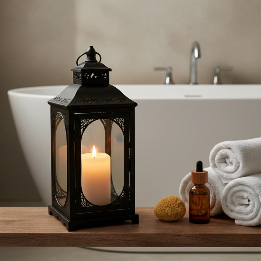 Lanterna decorativa ROSEHILL 54,5 cm nera