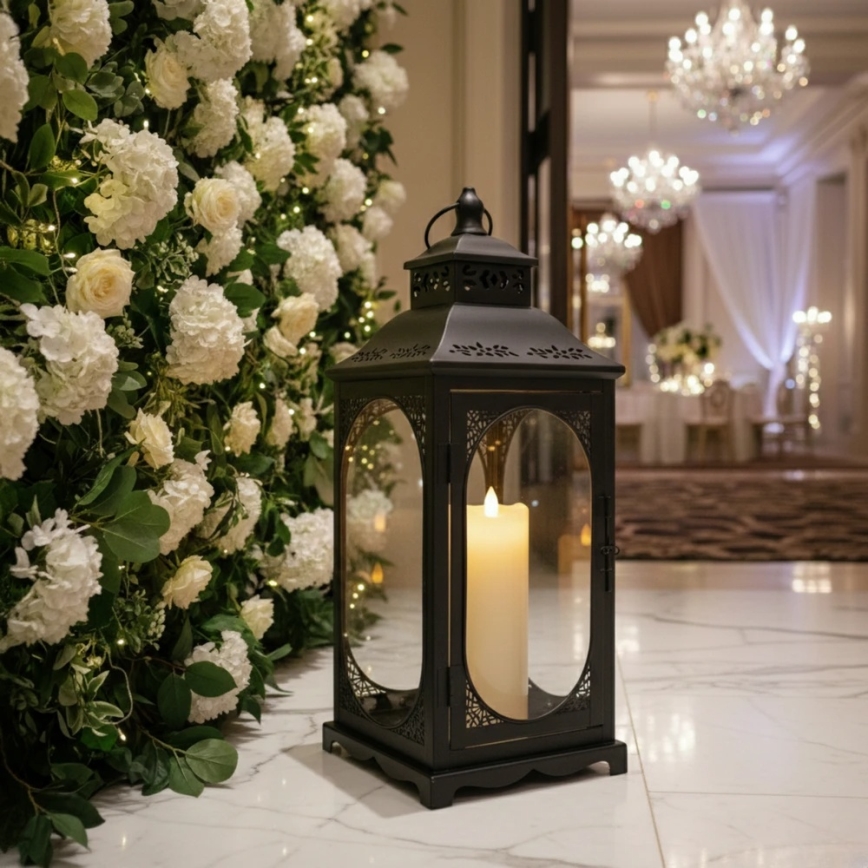 Lanterna decorativa ROSEHILL 54,5 cm nera