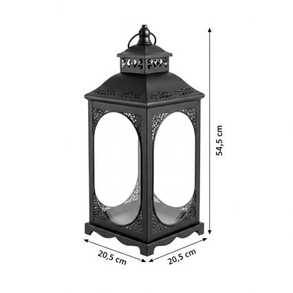 Lanterna decorativa ROSEHILL 54,5 cm nera