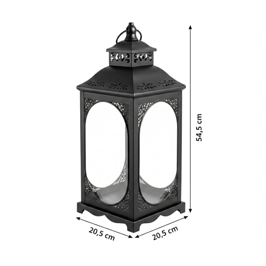 Lanterna decorativa ROSEHILL 54,5 cm nera