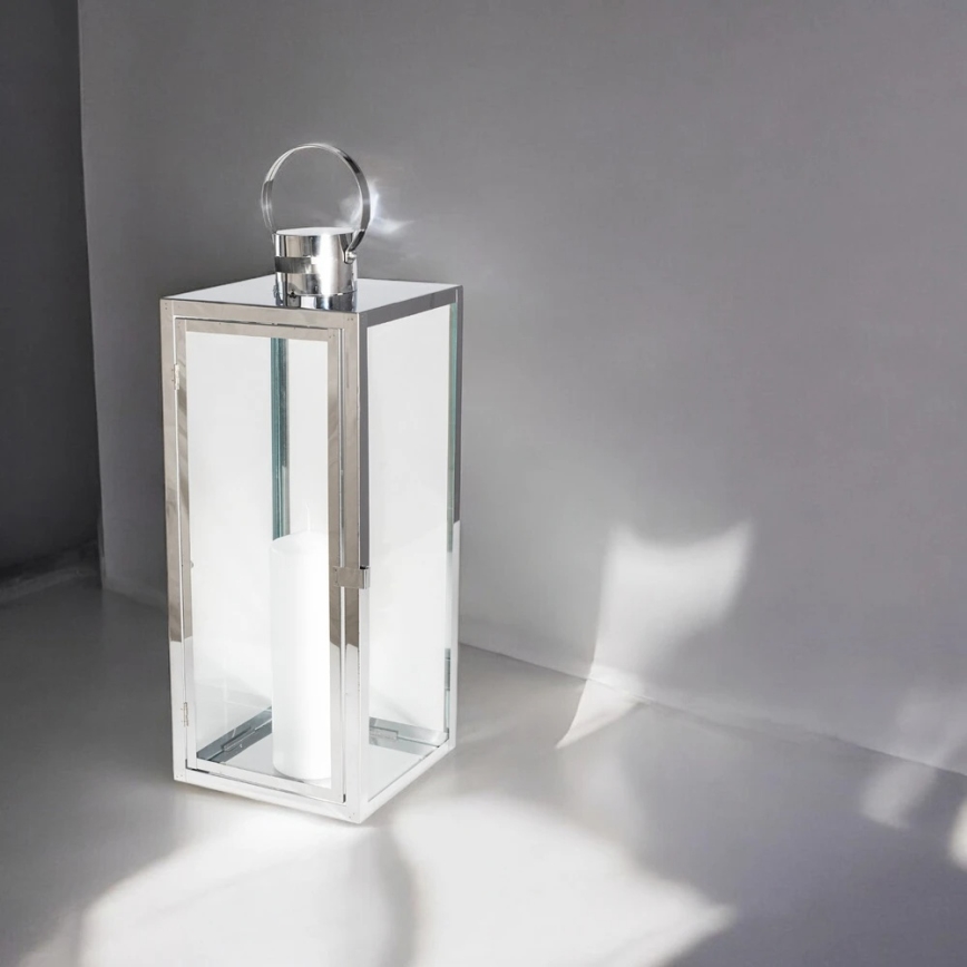 Lanterna decorativa TOWER 29 cm cromo lucido