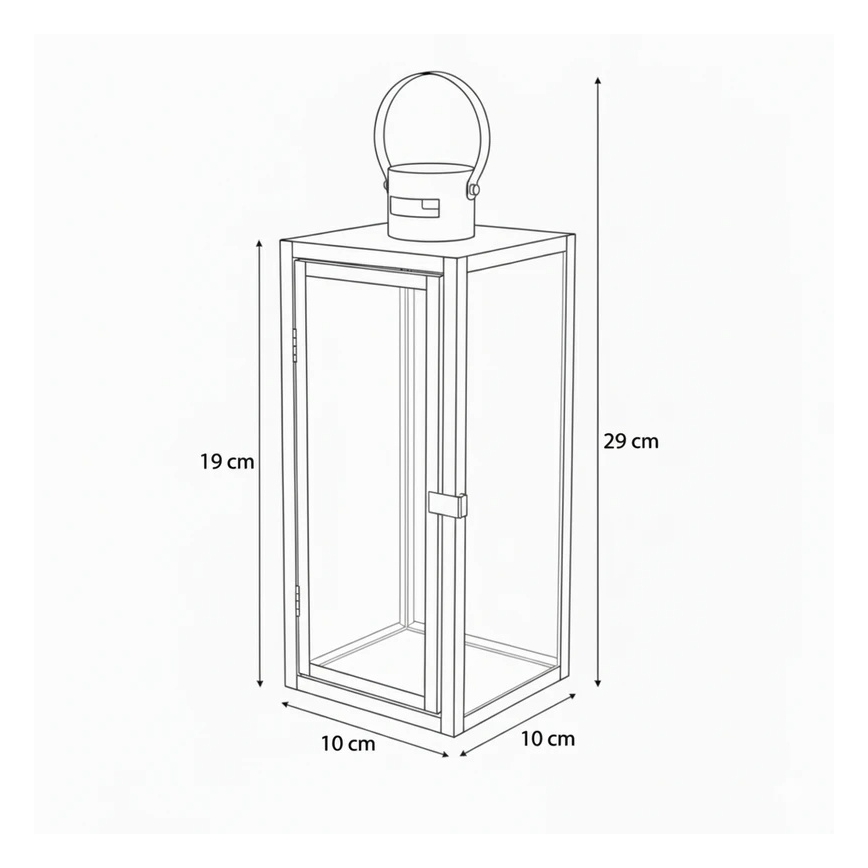 Lanterna decorativa TOWER 29 cm cromo lucido