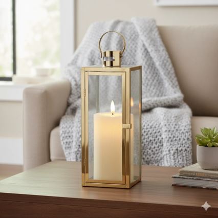 Lanterna decorativa TOWER 29 cm, finitura oro