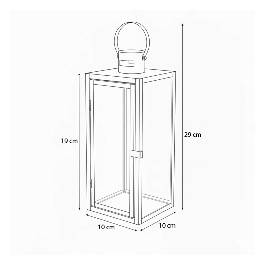 Lanterna decorativa TOWER 29 cm, finitura oro