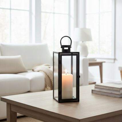 Lanterna decorativa TOWER 29 cm nera