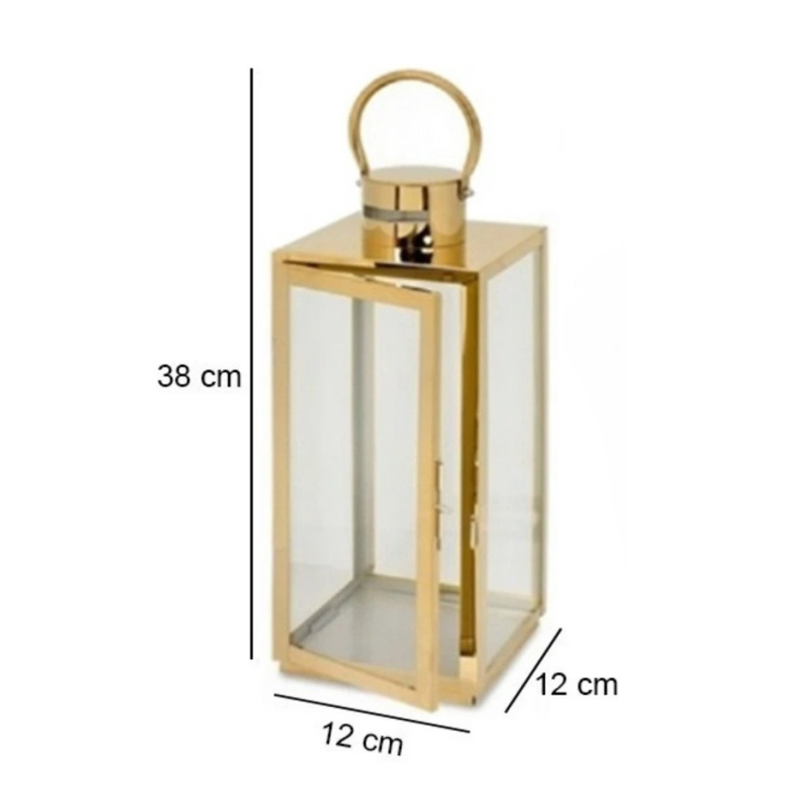 Lanterna decorativa TOWER 38 cm dorata