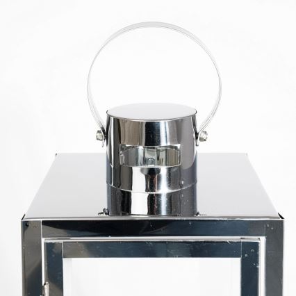 Lanterna decorativa TOWER 38 cm in cromo lucido