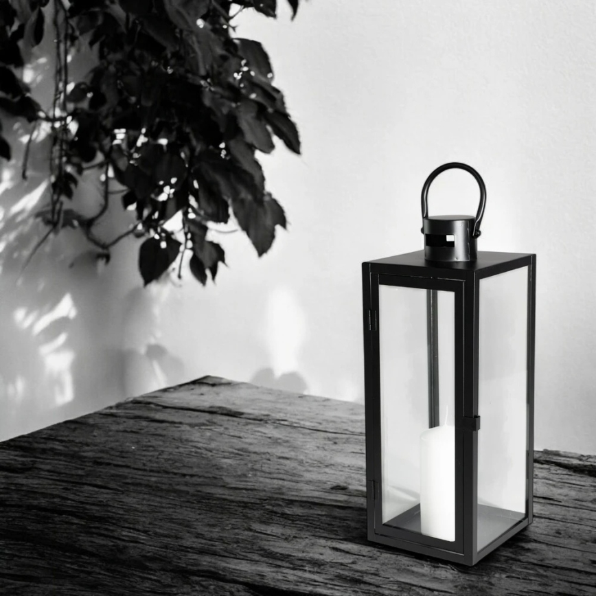 Lanterna decorativa TOWER 38 cm nera
