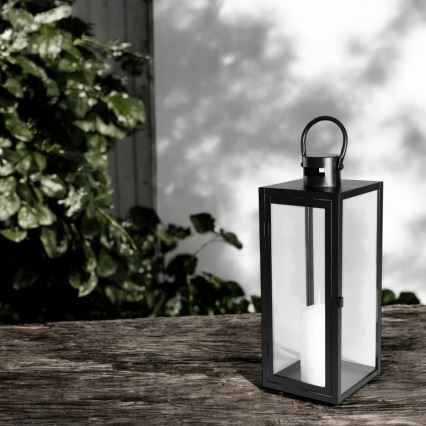 Lanterna decorativa TOWER 49 cm nera