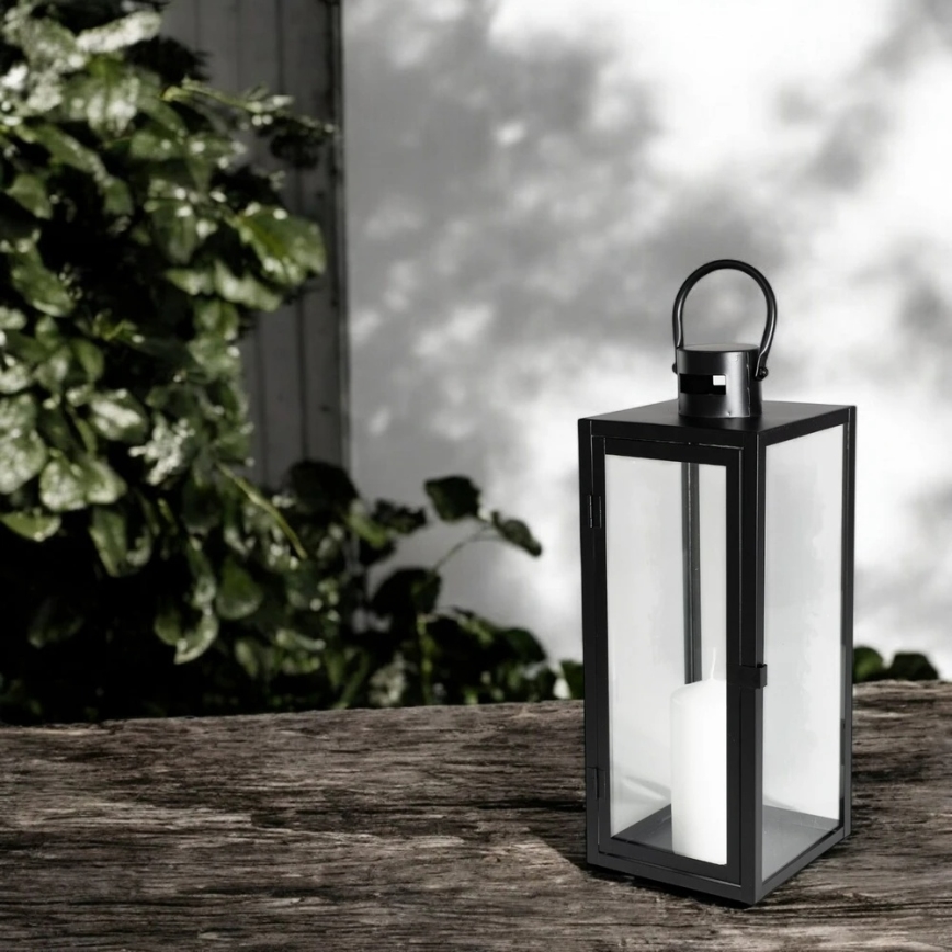Lanterna decorativa TOWER 49 cm nera