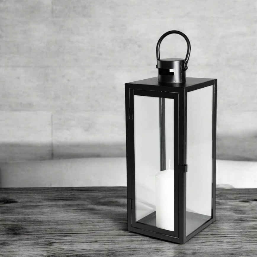 Lanterna decorativa TOWER 49 cm nera