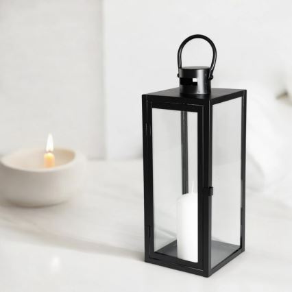Lanterna decorativa TOWER 49 cm nera
