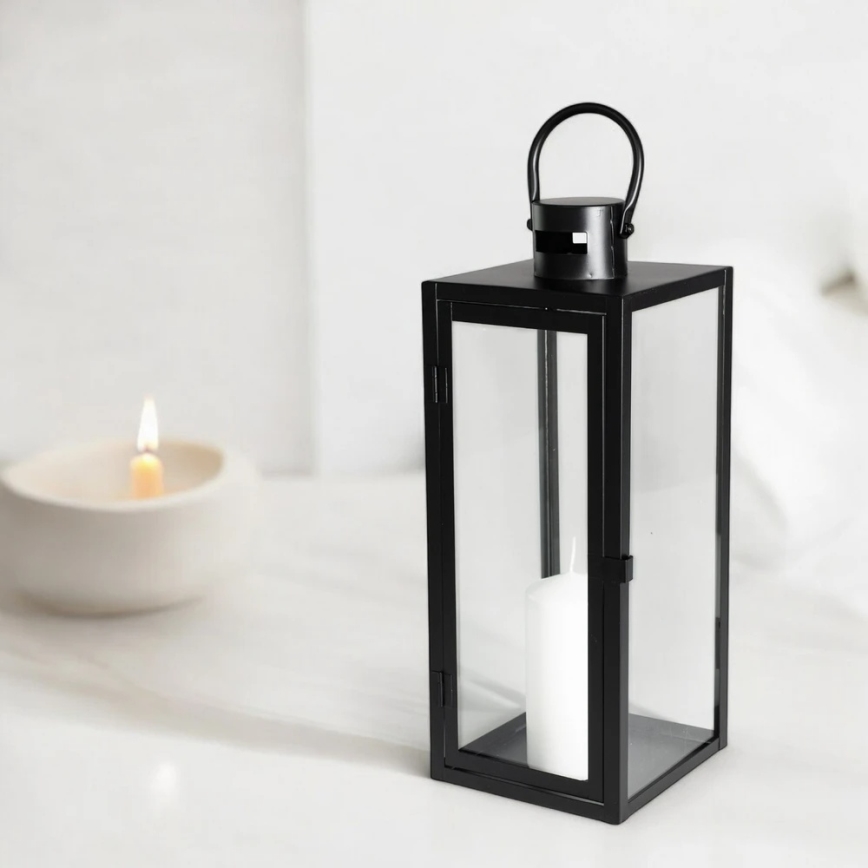Lanterna decorativa TOWER 49 cm nera