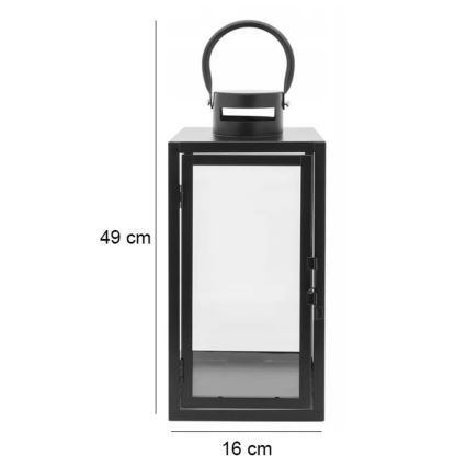 Lanterna decorativa TOWER 49 cm nera
