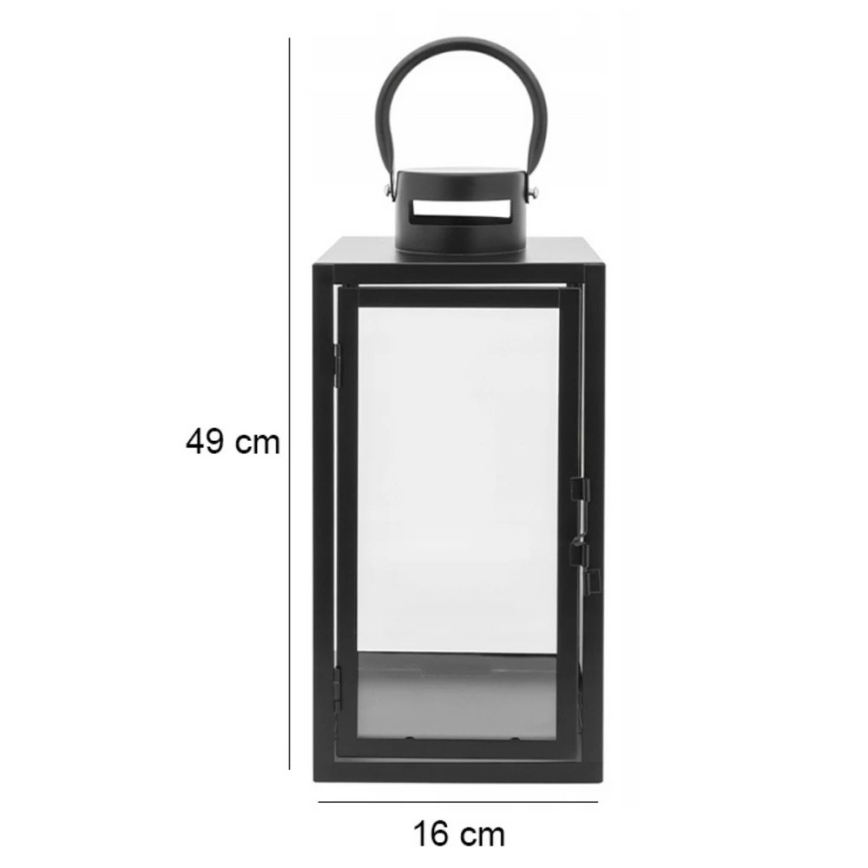 Lanterna decorativa TOWER 49 cm nera