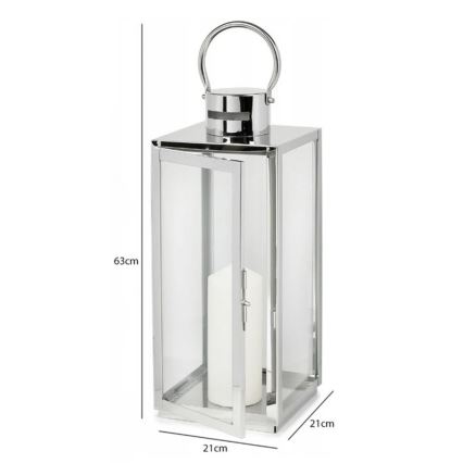 Lanterna decorativa TOWER 63 cm cromo lucido