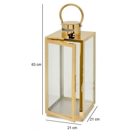 Lanterna decorativa TOWER 63 cm dorata