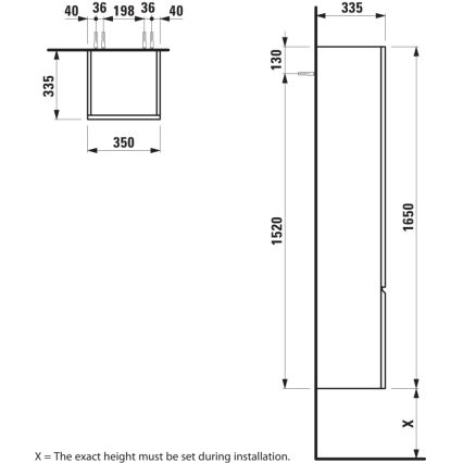 LAUFEN H4831220954791 - Mobile da bagno PRO 165 cm in rovere