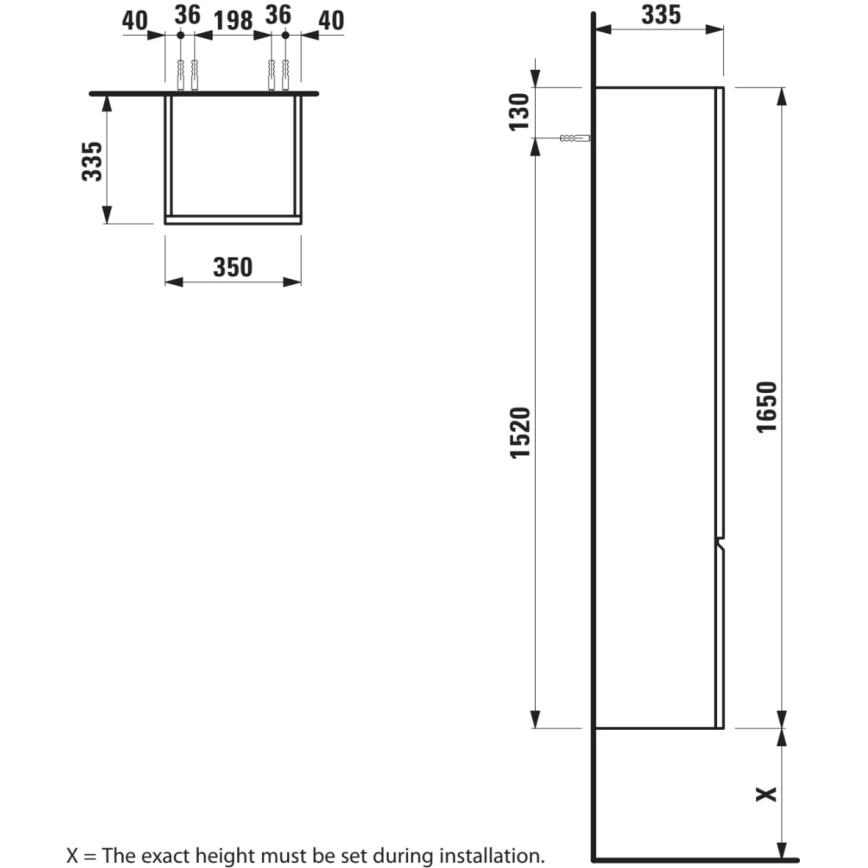 LAUFEN H4831220954791 - Mobile da bagno PRO 165 cm in rovere