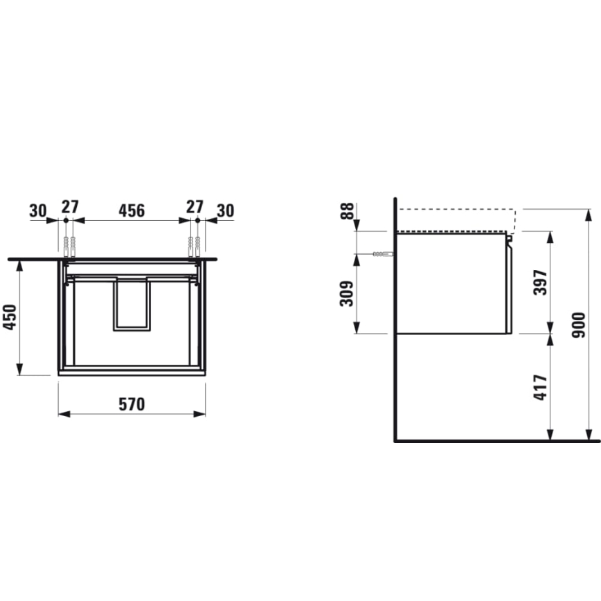 LAUFEN H4833720964791 - Mobile sottolavabo PRO 57 cm, rovere