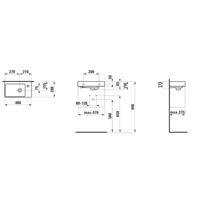 LAUFEN H8159540001041 - Lavabo sospeso PRO 48x28 cm ceramica/bianco
