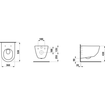LAUFEN H8209560000001 - WC a parete PRO ceramiche/bianco