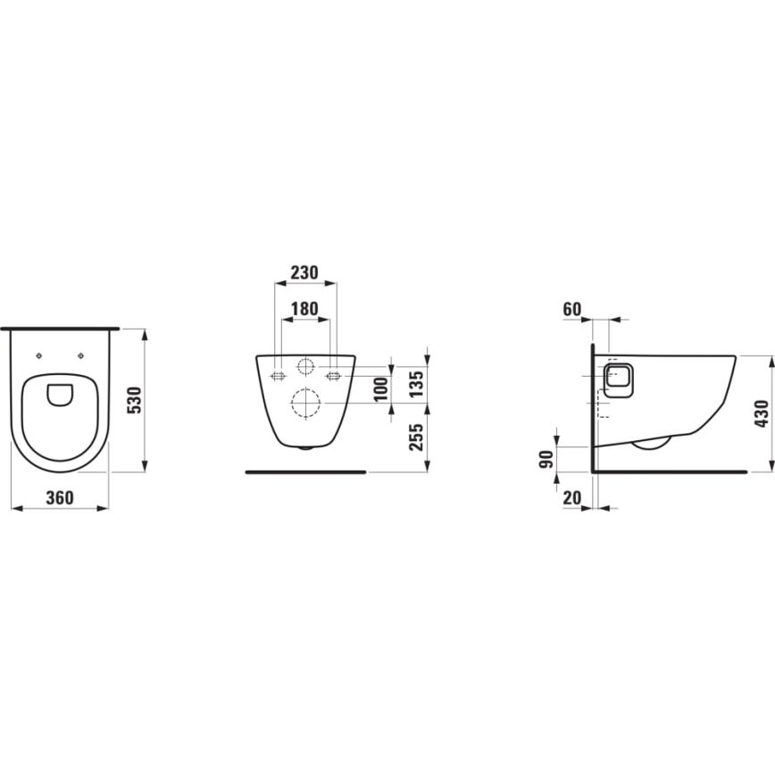 LAUFEN H8209640000001 - WC sospeso PRO in ceramica/bianco