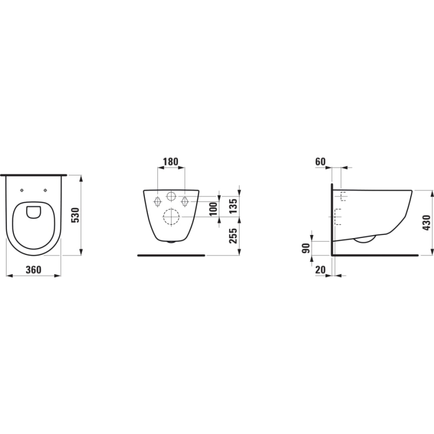 LAUFEN H8209660000001 - WC a parete PRO ceramiche/bianco