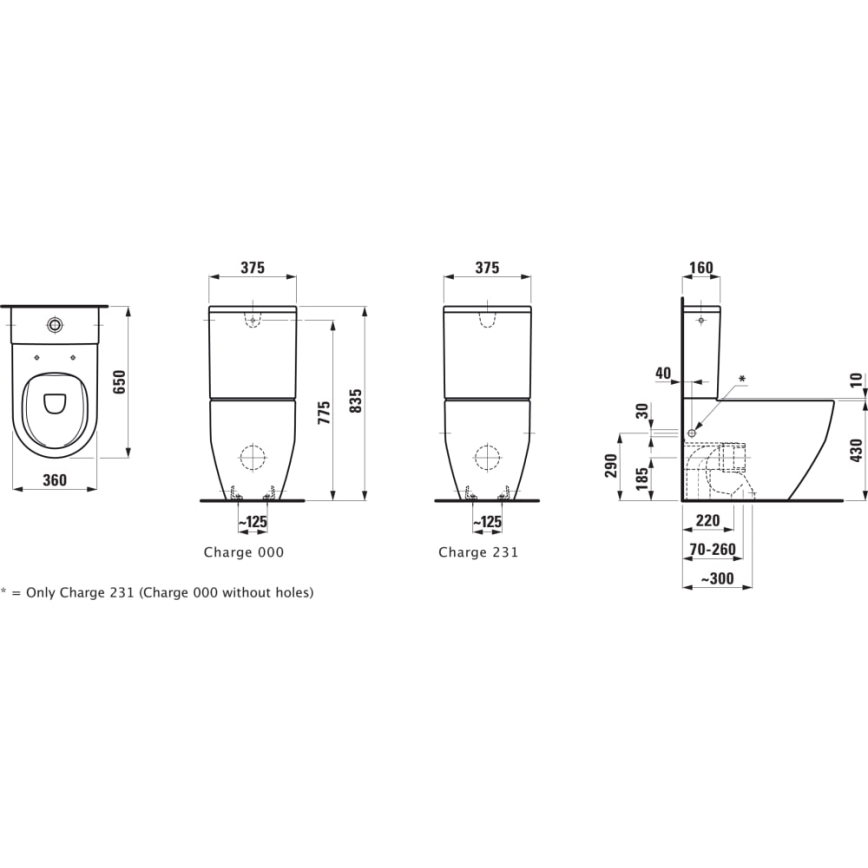 LAUFEN H8259624000001 - Toilet ciotola PRO ceramiche/bianco