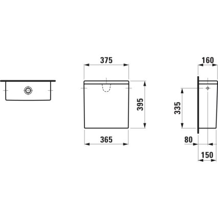 LAUFEN H8299520009721 - Cassetta di scarico PRO con attacco laterale in ceramica/bianco