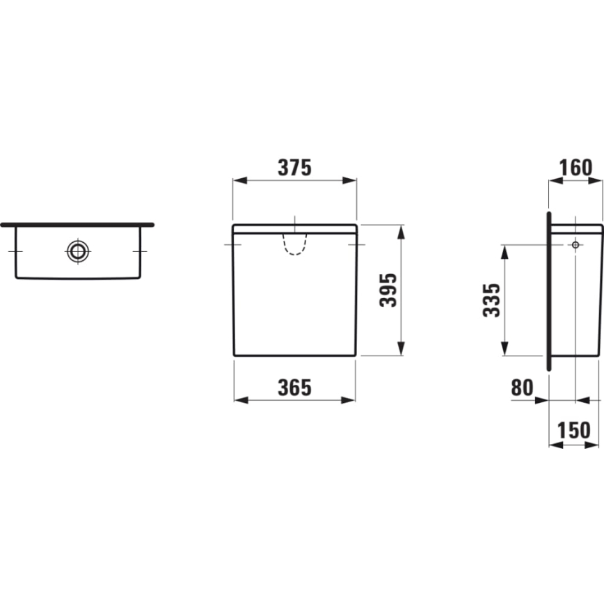 LAUFEN H8299520009721 - Cassetta di scarico PRO con attacco laterale in ceramica/bianco