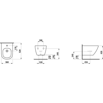 LAUFEN H8300810003021 - Bidet sospeso LUA ceramica/bianco