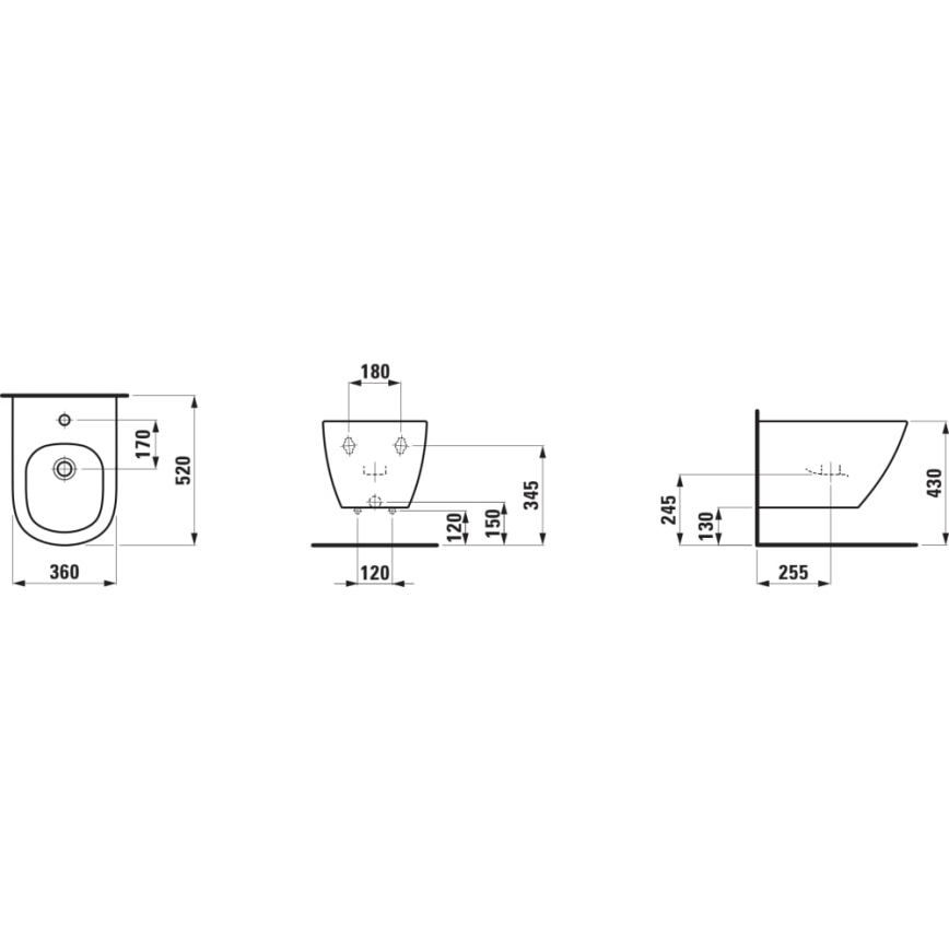 LAUFEN H8300810003021 - Bidet sospeso LUA ceramica/bianco
