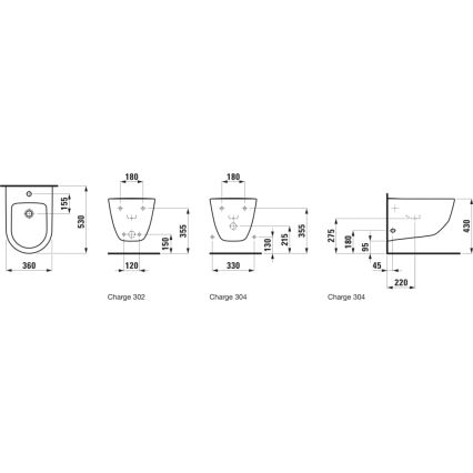 LAUFEN H8309520003021 - Bidet sospeso PRO ceramica/bianco